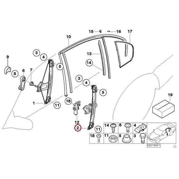BMW [6ヶ月保証] BMW E46 リア/リヤ パワーウインドウレギュレーター