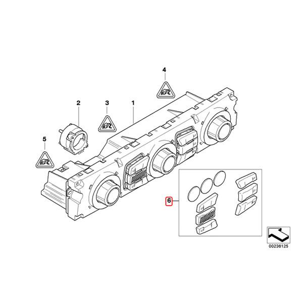 BMW E60 E61 E63 E64 525i 530i 540i 545i 550i M5 630i 645Ci 650i M6 AC/エアコン コントロールパネルキャップ 61319250196 | BMW | 01