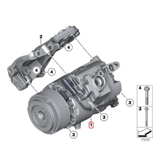 BMW F01 F02 F07 F10 F11 740i 740Li 535i xDrive ACコンプレッサー 