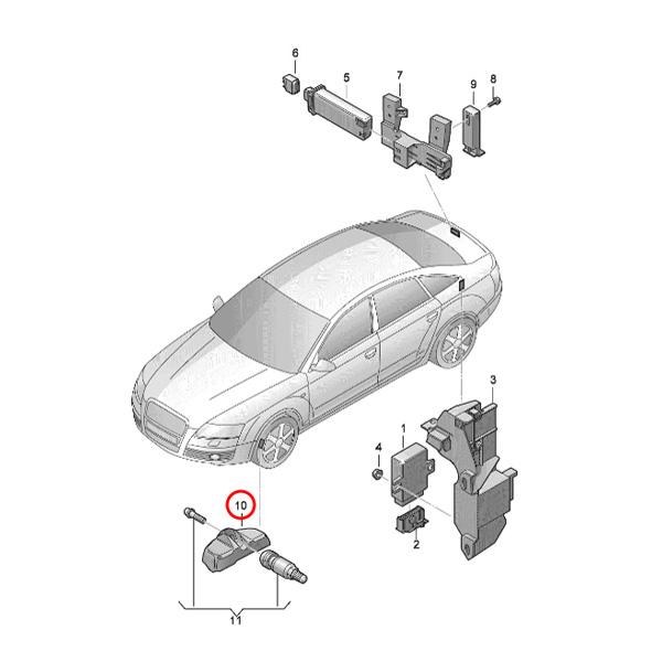 Audi（アウディ） A6/S6 4F/C6 タイヤ空気圧センサー/TPMS 315MHz 国内