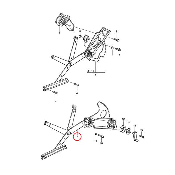 PORSCHE（ポルシェ） 911 901 930 手動 ウインドウレギュレーター 右側