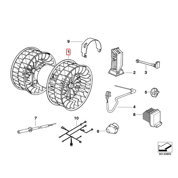 純正OEM ACM製 BMW E36 318i 320i 323i ブロアモーター/ブロアファン 64118390208 64111468453｜protechauto｜02