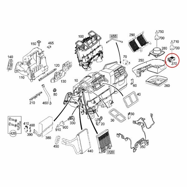 Mercedes-Benz ACM製 ベンツ W219 W163 W463 ブロアファンレジスター 