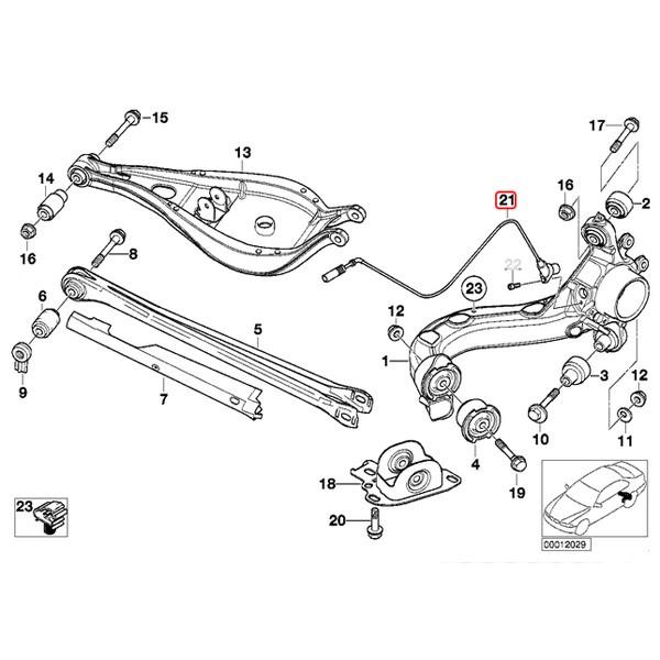 純正OEM ATE製 BMW 3シリーズ E46 330i 330Ci リア ABSセンサー/スピードセンサー/パルスセンサー 34526752702_1