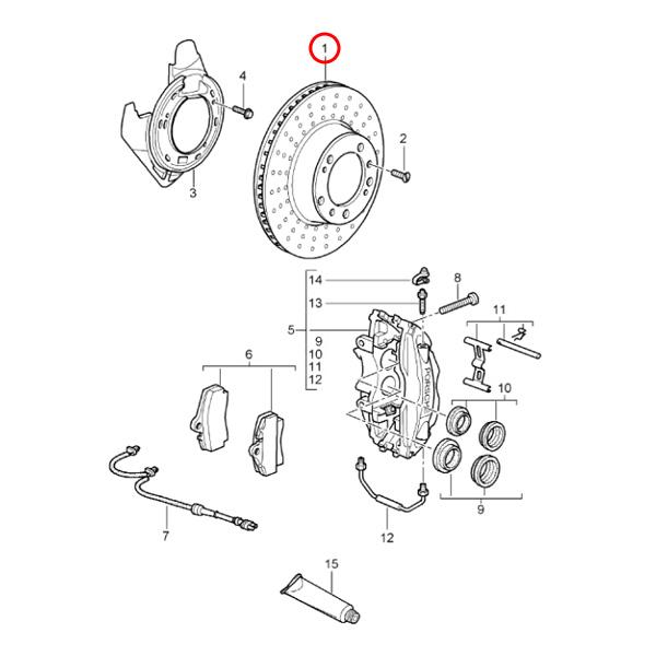 PORSCHE（ポルシェ） ATE製 Cayman ケイマン 987 リア/リヤ ドリルド