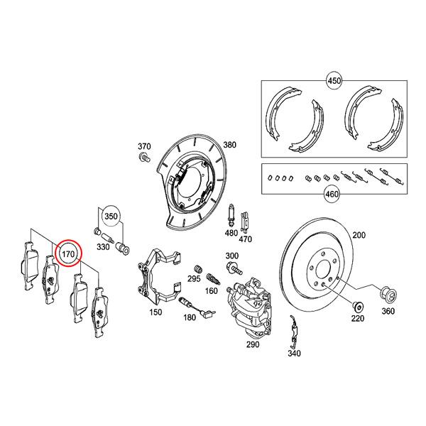 Bendix製 ベンツ W164 ML350 ML500 ML550 リア/リヤ ブレーキパッド/ディスクパッド 左右セット 1644201520 1644201920 0044205220 | Mercedes-Benz | 01