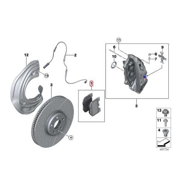 Bendix製 BMW G30 G31 523d 523i 530e 530i 540i M550i フロント ブレーキパッド 左右 34106883510 34116874431 34116874432 34116888460 | BMW | 01