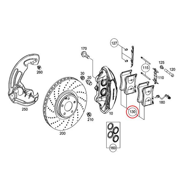Bendix製 ベンツ W219 C209 CLS63AMG CLK63AMG フロント ブレーキパッド/ディスクパッド 左右セット 0044208920 0074203920 0074205920 | Mercedes-Benz | 01