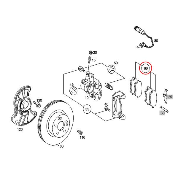 Bendix製 ベンツ R171 SLK200KOMPRESSOR フロント ブレーキパッド/ディスクパッド 左右セット 0054206220 0034209520 0034205920 | Mercedes-Benz | 01