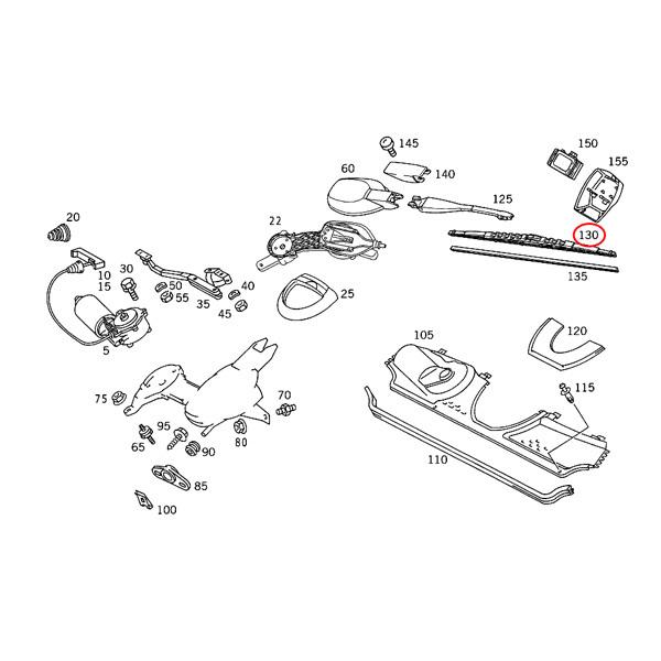 BOSCH ベンツ Eクラス W124 220E 230E 260E 280E 300D 300E 300E-24 320E 400Eワイパーブレード 1本 1298200345 1298200845 2018201145｜protechauto｜02