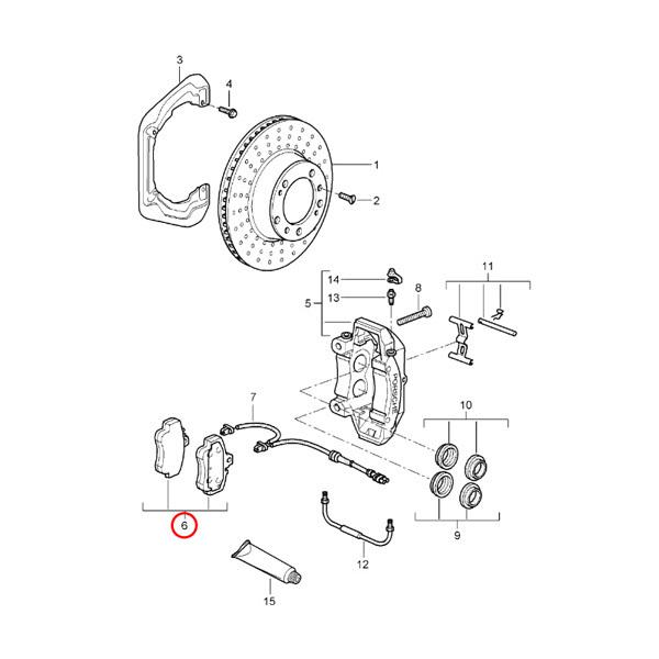 BOSCH製 Porsche ポルシェ Boxster Spyder 718 ボクスター スパイダー 986/987/981/982 リア ブレーキパッド 左右 98635293900 98635293910｜protechauto｜02