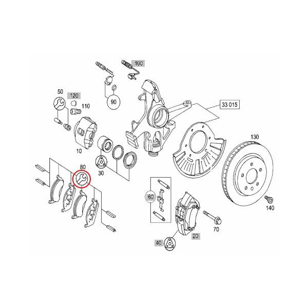 BOSCH製 ベンツ Mクラス W163 QuietCast フロント プレミアムディスクブレーキパッド センサー付 1634201220 1634200320 1634200020｜protechauto｜02