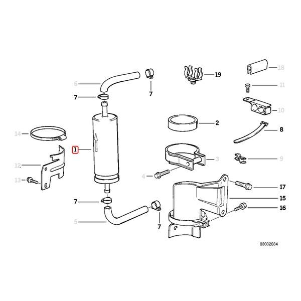 BOSCH製 BMW E32 E24 730i 735i 735iL 635CSi フューエルフィルター 13321268231 13321270038 13321269231 13321269548 13329063165｜protechauto｜03