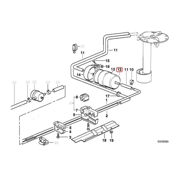 BOSCH製 BMW E32 E24 730i 735i 735iL 635CSi フューエルフィルター 13321268231 13321270038 13321269231 13321269548 13329063165｜protechauto｜04