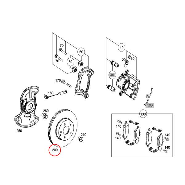 brembo（ブレンボ） Brembo製 ベンツ W204 C180 C200 フロント