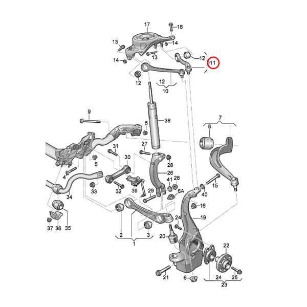 Audi（アウディ） DELPHI製 A4 8K/B8 A5 8F フロント アッパーアーム