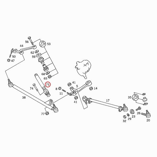 febi bilstein製 ベンツ コンパクト stroke8 W114 ステアリングダンパー 0004635132 01263 230 230.6 250 250C 250CE 280 280C 280E 280CE｜protechauto｜02