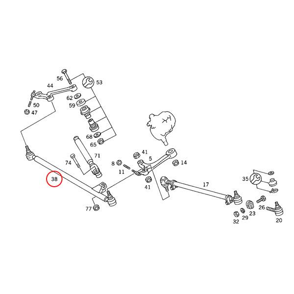 febi bilstein製 ベンツ W126 セダン 280SE 300SD 300SE ドラッグリンク/センターリンク/ガイドロッド 右ハンドル用 1264600905 1264600705 | Mercedes-Benz | 01