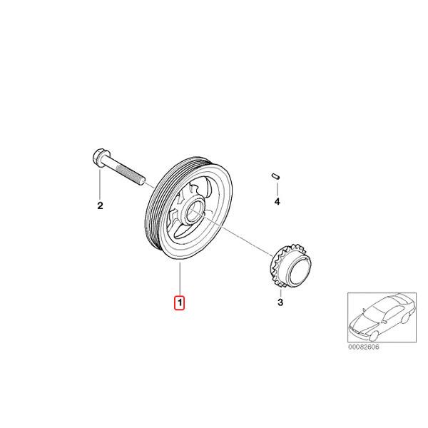 febi bilstein製 BMW MINI ミニ R53 R52 クーパーS CooperS クランクプーリー/バイブレーションダンパー W11 エンジン用 11237525135｜protechauto｜02