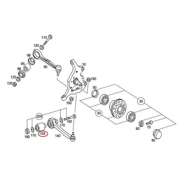 febi bilstein製 ベンツ R171 SLK200 SLK280 SLK350 SLK55AMG ロアアームブッシュ 左右セット 2033330914 2033330314｜protechauto｜02