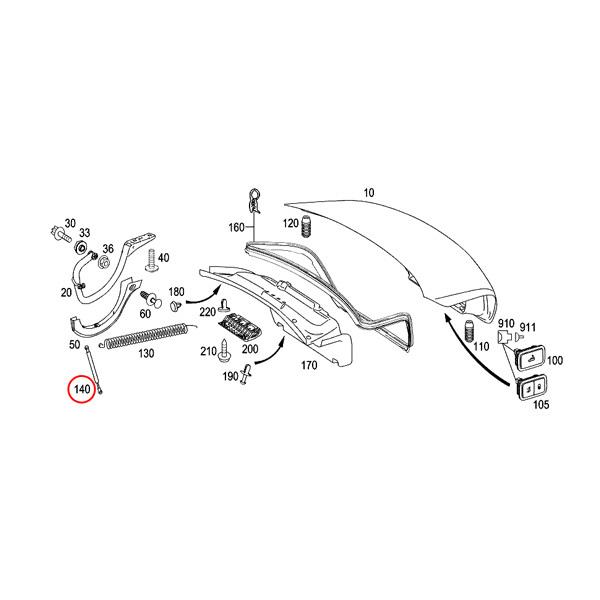 febi bilstein製 ベンツ Sクラス W221 セダン  S550 S550_4MATIC S600 S63AMG トランクダンパー/リアゲートダンパー 2217500236｜protechauto｜02