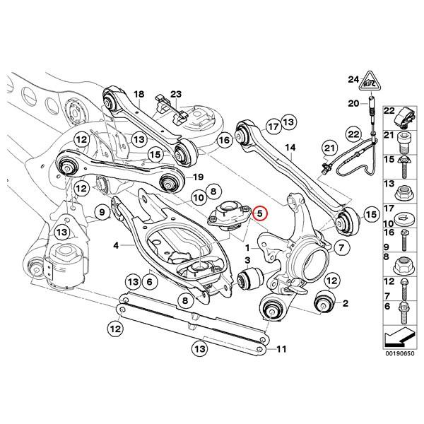 febi bilstein製 BMW E90 E91 E92 E93 リア/リヤ ストラットマウント 左右 33526768544 320i 323i 325i 325xi 330i 330xi 335i 325ixDriveの画像
