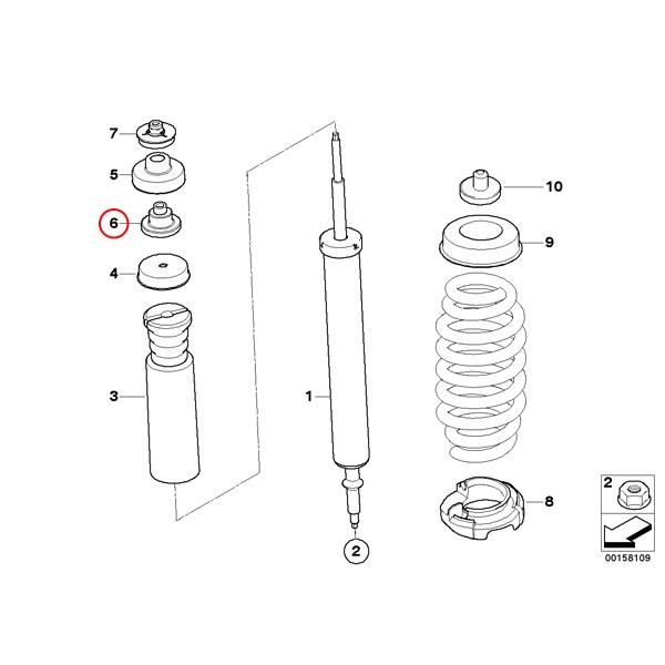 febi bilstein製 BMW E90 E91 E92 E93 リア/リヤ ショックロアマウント 左右 33506771738 36779 320i 323i 325i 325xi 330i 330xi 335i M3｜protechauto｜02