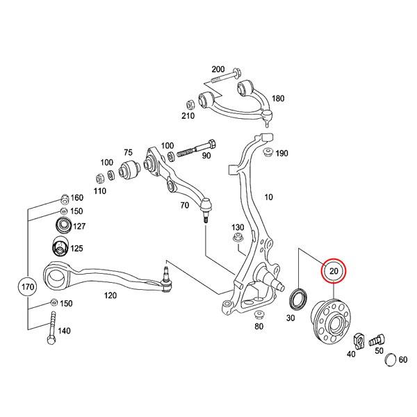 febi製 ベンツ CLクラス W216 CL550 CL600 CL63AMG フロント ホイールハブベアリング/アンギュラベアリング リペアキット 片側 2213300225の画像