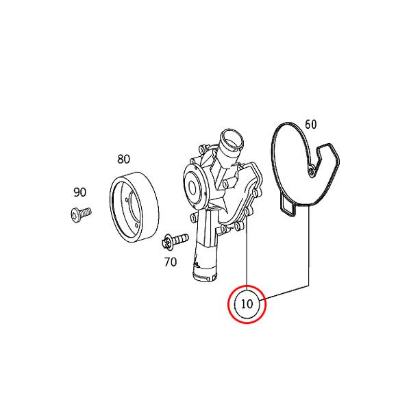 GMB製 ベンツ W215 W216 CL600 ウォーターポンプ ガスケット付き 1372000601 2752000101｜protechauto｜02