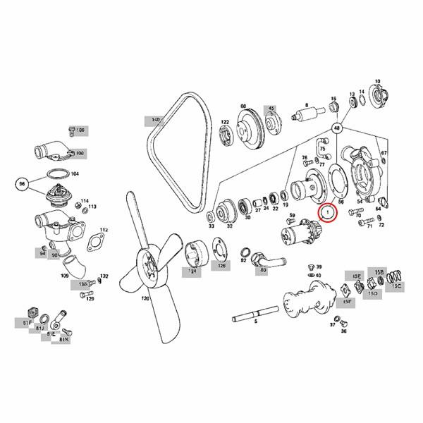 グラフ [6ヶ月保証] GRAF製 ベンツ W114 W115ウォーターポンプ