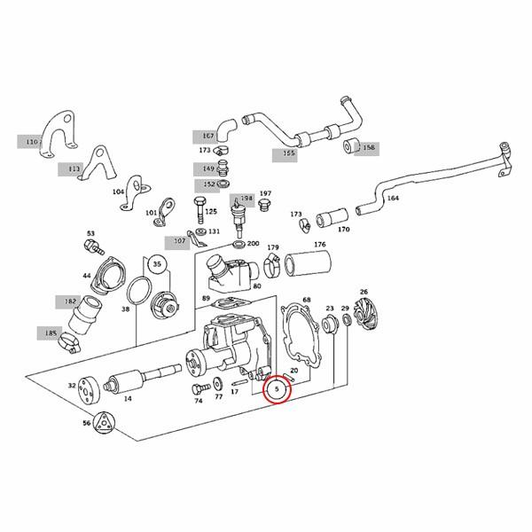 グラフ [半年保証]GRAF製 ベンツ W116 R107 ウォーターポンプ M116