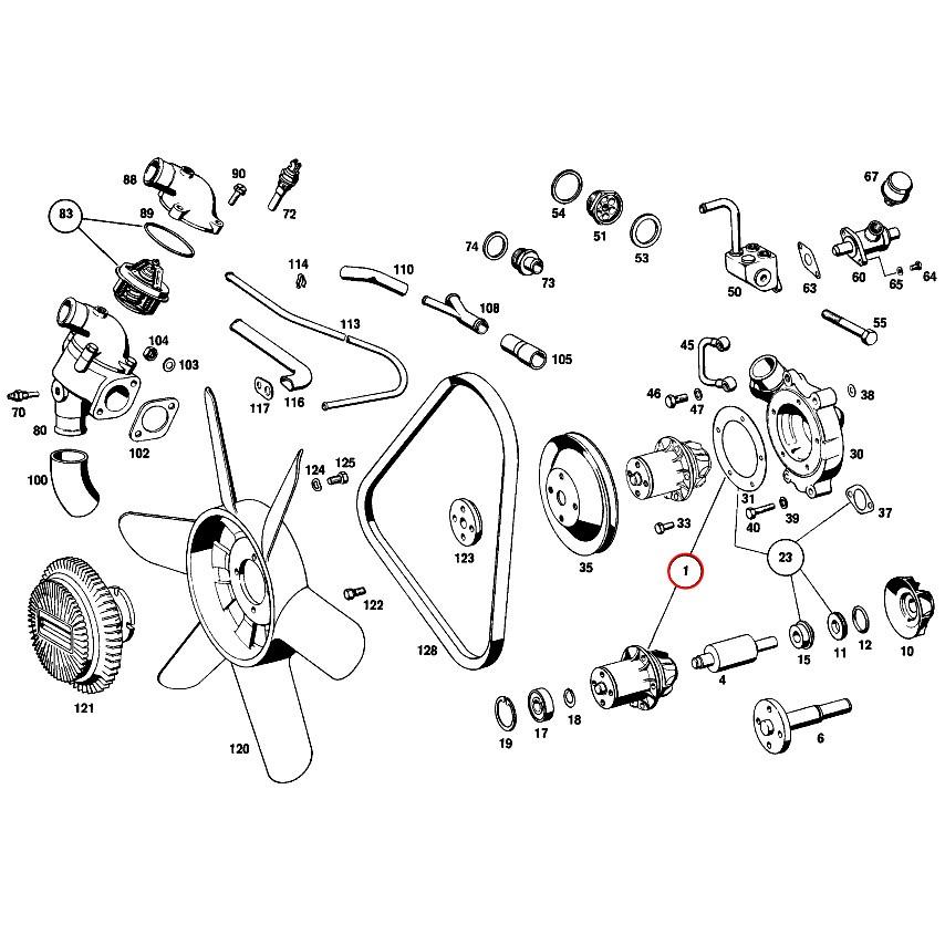 GRAF製 ベンツ W114 250 280 280E ウォーターポンプ 1102002020 1102000220 1102001020｜protechauto｜03