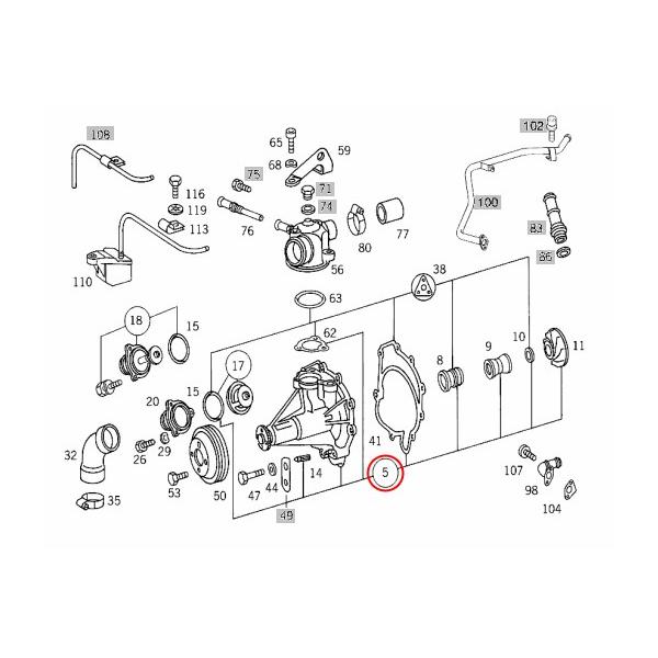 [6ヶ月保証] GRAF製 ベンツ Eクラス W124 ウォーターポンプ M119 ガスケット＆Oリング付1192000401 1192000901 1192001501 400E E400 E500｜protechauto｜02