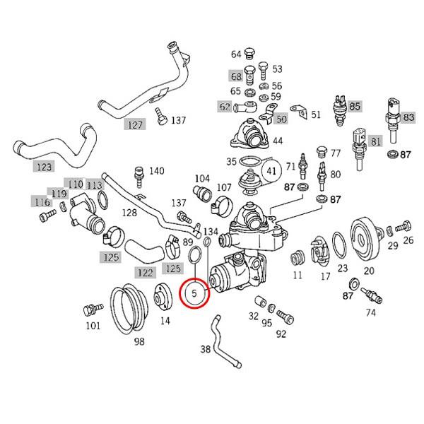 [6ヶ月保証]GRAF製 ベンツ W124 300TE ウォーターポンプ M104(直6) エンジン用 Ｏリング付き1042000801 1042003101｜protechauto｜02