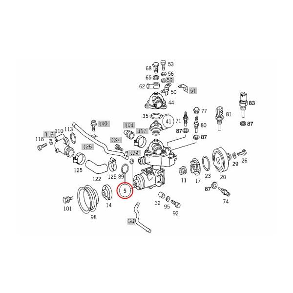 [6ヶ月保証]GRAF製 ベンツ SL R129 ウォーターポンプ M104エンジン Oリング付き PA661 1042002801 1042004501 1042004901 SL320｜protechauto｜02