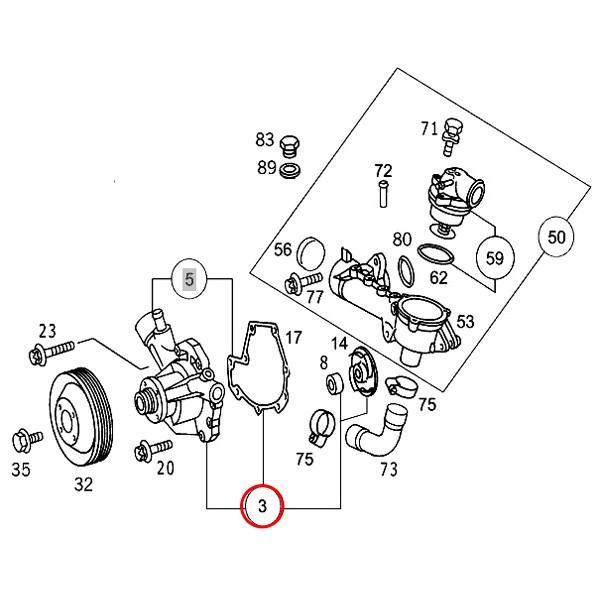 [半年保証]GRAF製 ベンツ W203 C180 ウォーターポンプ M111 直4 エンジン用 ガスケット付き1112004301｜protechauto｜02