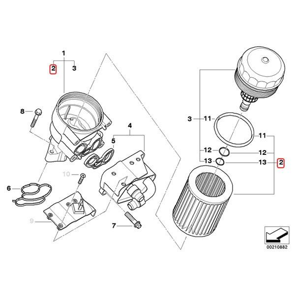 純正OEM Hengst製 BMW E82 E87 E88 エンジンオイルフィルター/エンジンオイルエレメント N42 N43 N45 N46 11427508969 116i 118i 120i｜protechauto｜02