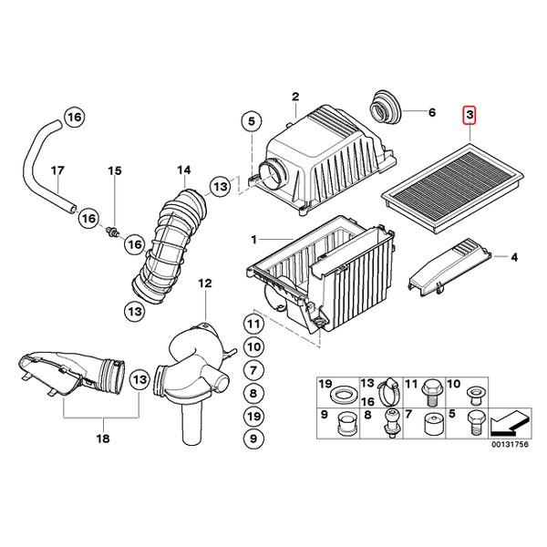 MINI（ミニ） 純正OEM Hengst製 BMW MINI R53 R52 エアフィルター/エア