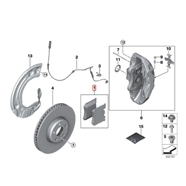 JURID製 BMW F40 118d 118i M135ixDrive フロント ブレーキパッド/ディスクパッド 左右セット 34106889266 34106884224｜protechauto｜02