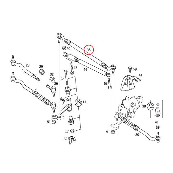 純正OEM LEMFORDER製 ベンツ W140 300SE 500SE 600SE S280 S320 ドラッグリンク/センターリンク/ガイドロッド 1404600805｜protechauto｜02