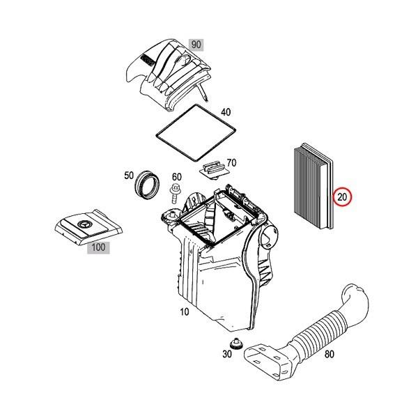 MEYLE製 ベンツ Aクラス W169 A170 A180 A200 エアフィルター/エアクリーナー/エアエレメント 2660940004｜protechauto｜02