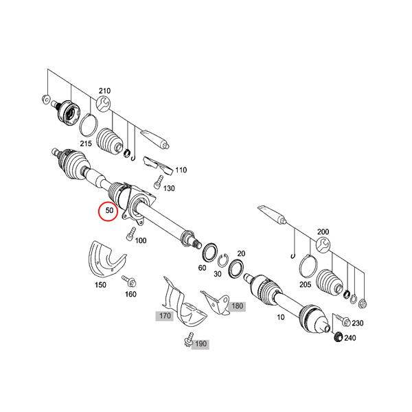 MEYLE製 ベンツ W169 A170 A180 A200 ドライブシャフトASSY 右側 1693704872 1693704772 1693706472 1693705672_1