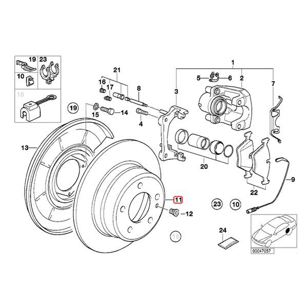 MEYLE製 BMW E24 635CSi リア/リヤ ディスクブレーキローター 左右セット 34211162968 34211163140 34211121387 34211152571