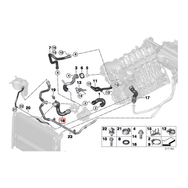 MEYLE製 BMW E90 セダン 323i 325i 330i 330xi ラジエーターホース