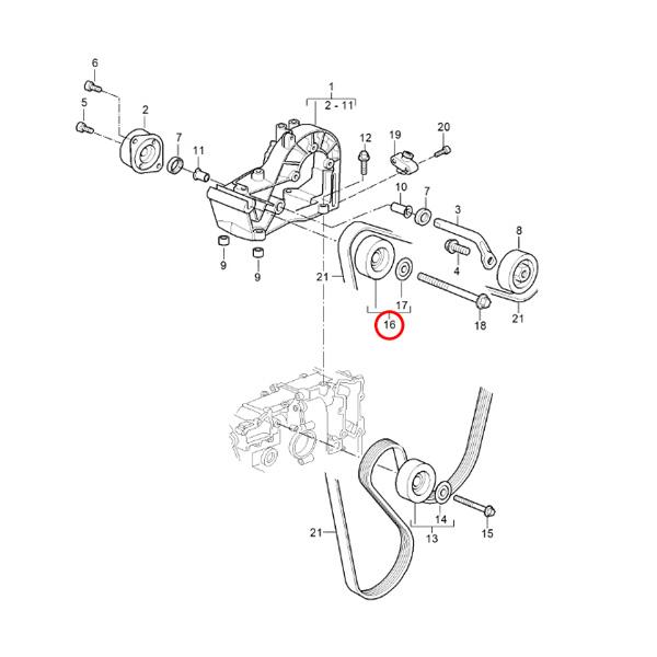 マイレ製 Porsche ポルシェ 911 996 997 アイドラプーリー/アイドルプーリー/ガイドプーリー 99710211800｜protechauto｜02