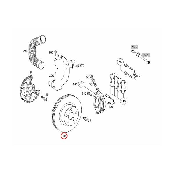 MEYLE製 ベンツ R230 SL350 プラチナム防錆 フロント ブレーキディスク 左右セット 2304210412の画像