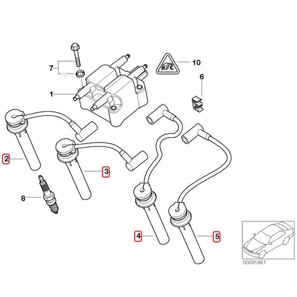 純正OEM NGK製 BMW MINI ミニ R50 R53 R52 プラグコード一台分 W10 W11 12127513032 12127513033 12127513034 Cooper One 1.6i CooperS｜protechauto｜02