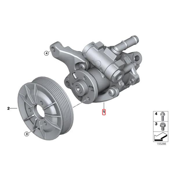 OEM品 BMW E82 135i パワステポンプ/パワーステアリングポンプ アクティブステアリング非装備車用 32416779244 32414044439｜protechauto｜02