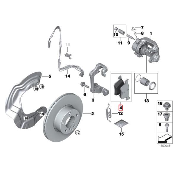 OP Parts製 BMW E60 E61 E90 E91 E92 525i 320i 323i 325i 325xi 330i 330xi フロント ブレーキパッド 左右セット 34112339267 34112339268|protechauto|02