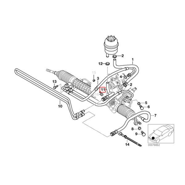 rein製 BMW 3シリーズ E46  パワステリターンホース/クーラントリターンパイプホース 32416796390 32411094951の画像